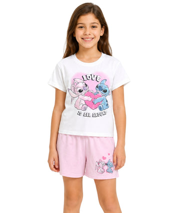 KIABI Kids Girls Stitch Pyjama Set 2 Pcs