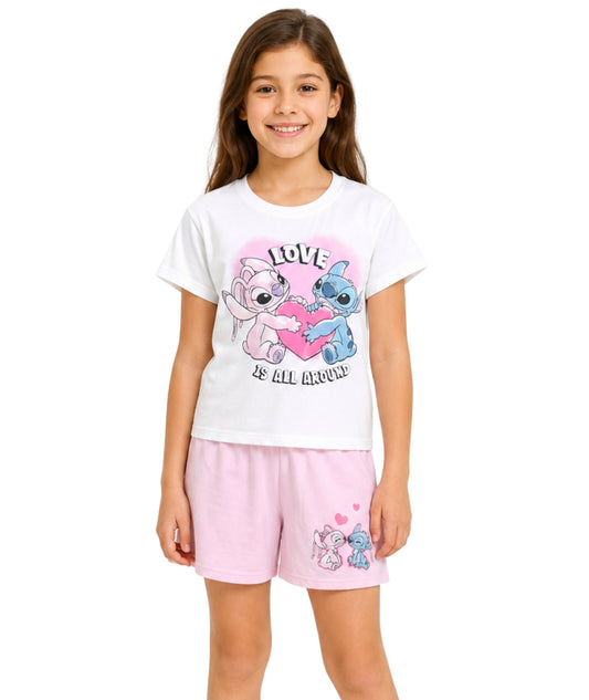 KIABI Kids Girls Stitch Pyjama Set 2 Pcs