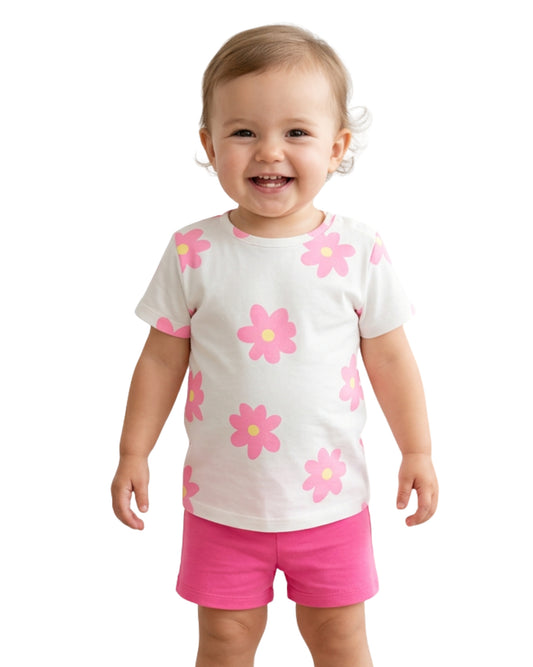 KIABI Baby Girls Floral Pyjama Set
