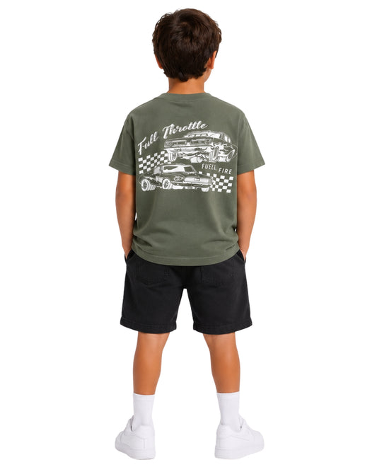 KIABI Boys Checkered Racing Flag T-Shirt