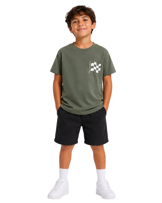 KIABI Boys Checkered Racing Flag T-Shirt