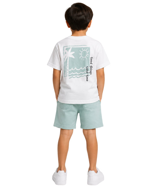 KIABI Boys Beach Scene Graphic T-Shirt