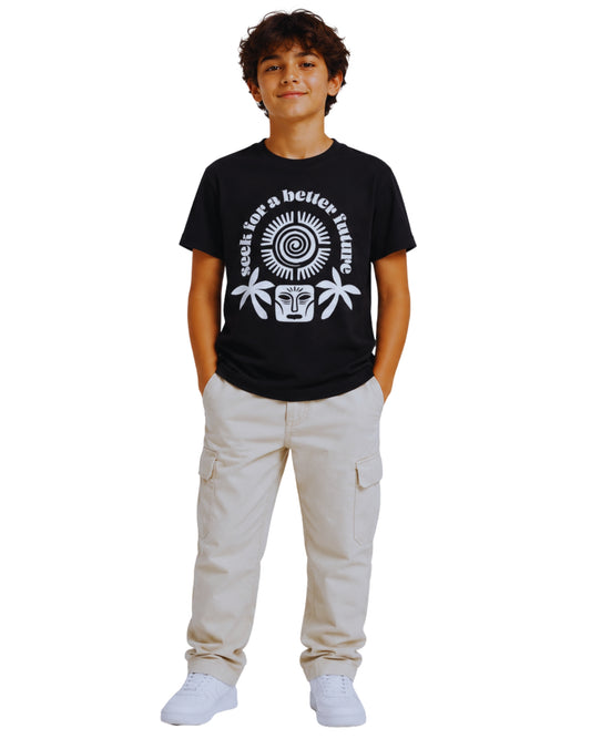 KIABI Boys Tropical And Tribal Inspired Artwork T-Shirt