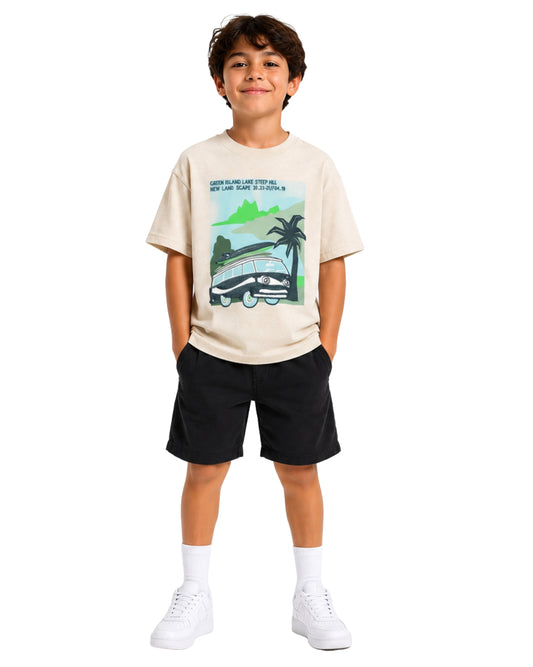 KIABI Boys Scenic Camper Van Graphic T-Shirt