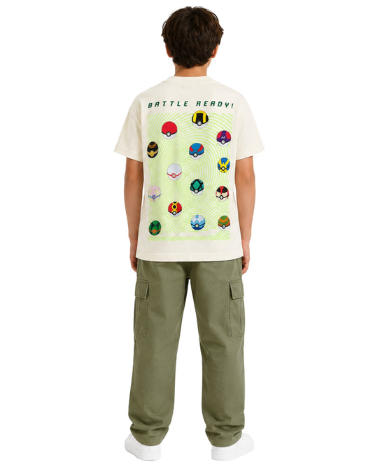 KIABI Boys Colorful Poké Ball Print On Back T-Shirt