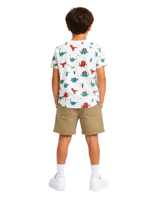 KIABI Boys All-Over Dinosaur T-Shirt