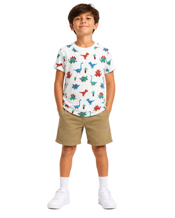 KIABI Boys All-Over Dinosaur T-Shirt