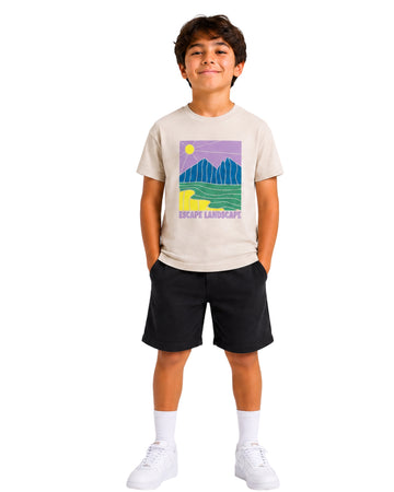 KIABI Boys "Escape Landscape" Graphic Detail T-Shirt