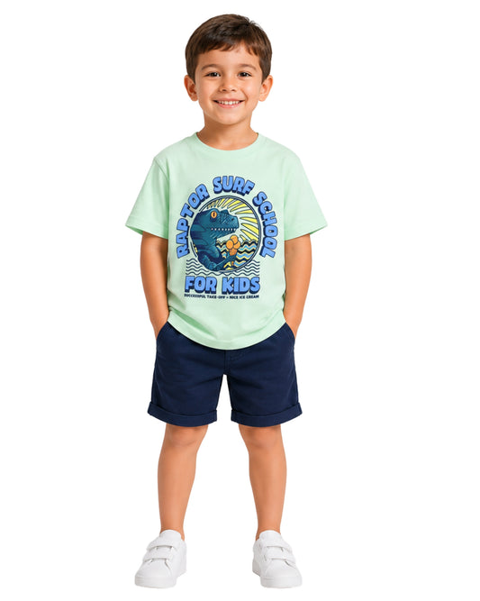 KIABI Boys Dinosaur Surf T-Shirt