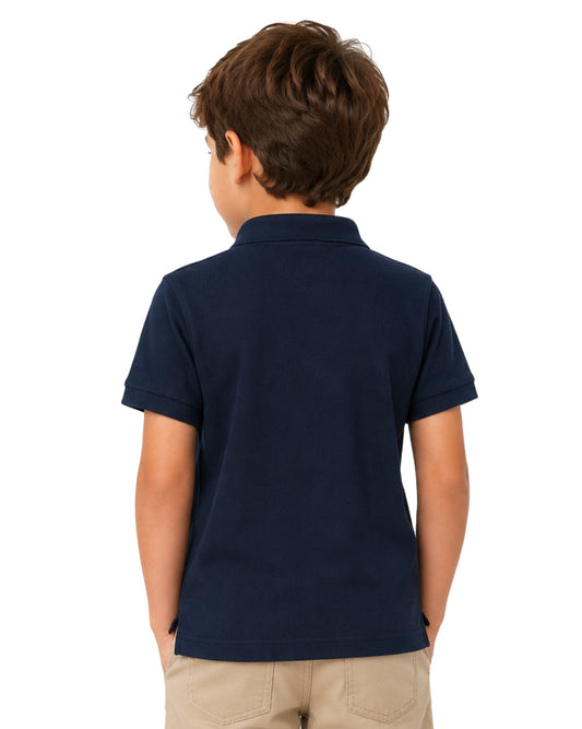 KIABI Boys Soft Piqué Knit Fabric Polo Shirt