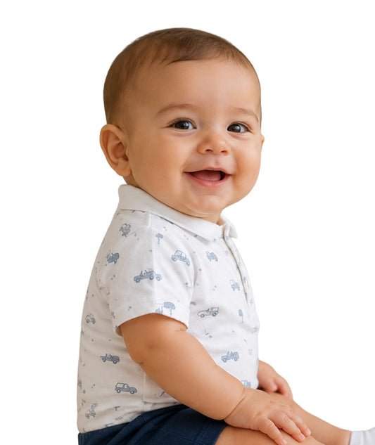 KIABI Baby Boys Cars Polo Neck T-Shirt