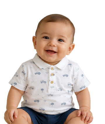 KIABI Baby Boys Cars Polo Neck T-Shirt