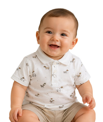KIABI Baby Boys Graphic Polo T-Shirt