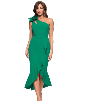 XSCAPE Women's Asymmetrical Ruffled High-Low Dress