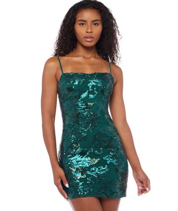 B DARLIN Women Sequined Tie-Back Bodycon Dress