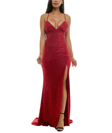 MORGAN & CO Women Lace Illusion Corset Evening Dress