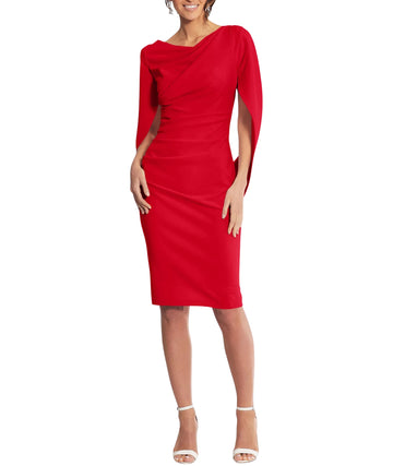 BETSY & ADAM Women Drape Back Scuba Crepe Dress