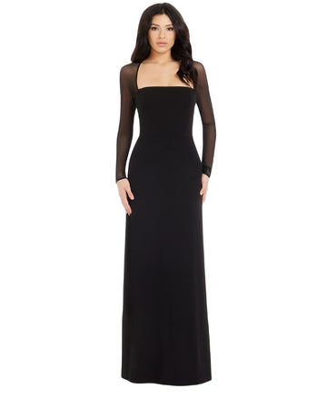 DRESS THE POPULATION Women Sheer Mesh Dress