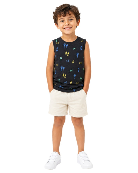 KIABI Boys Surf-Inspired Graphic T-Shirt