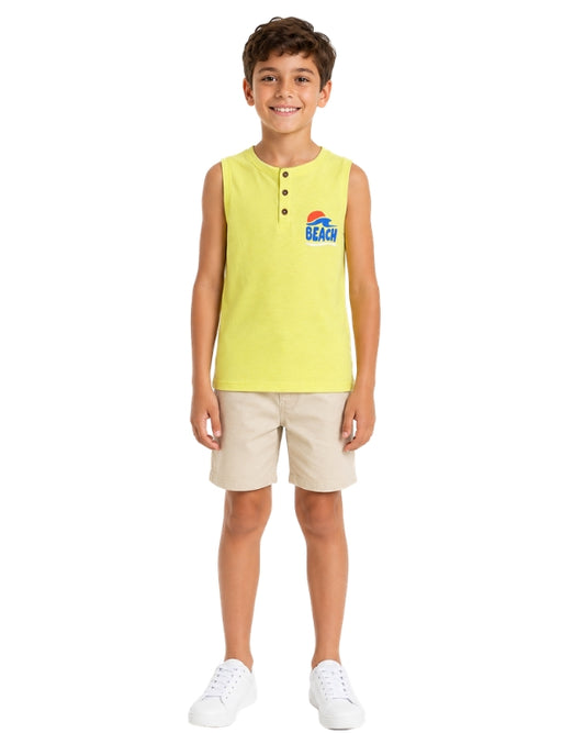 KIABI Boys Beach Graphic On Chest T-Shirt