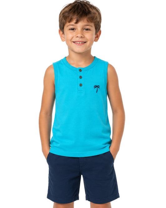KIABI Boys Palm Tree At Chest T-Shirt