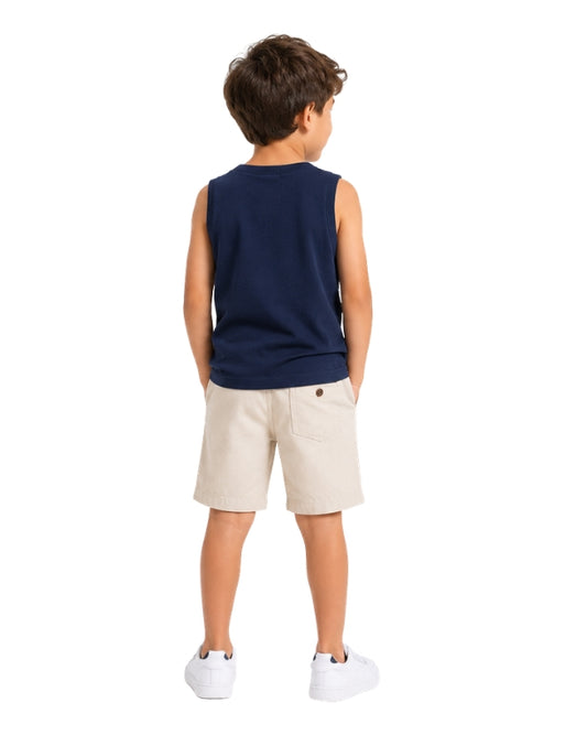 KIABI Boys Palm Tree Embroided Chest T-Shirt