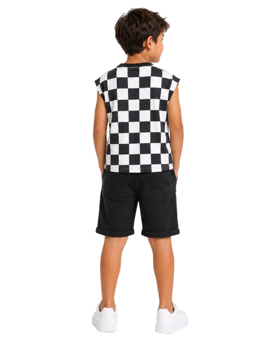 KIABI Boys Checkerboard T-Shirt