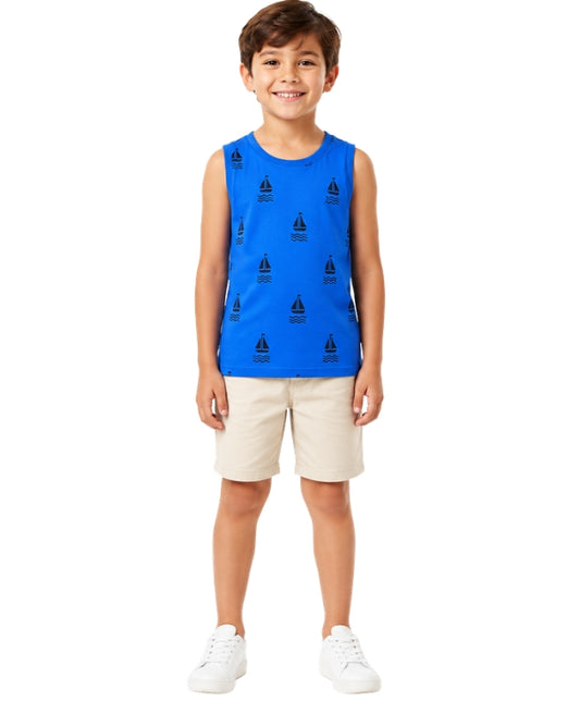 KIABI Boys Nautical Graphic Detail T-Shirt