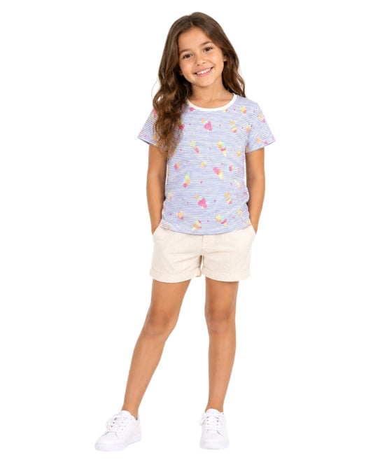KIABI Girls All-Over Ice Cream Print T-Shirt