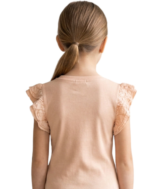 KIABI Kids Girls Designed Sleeves T-Shirt