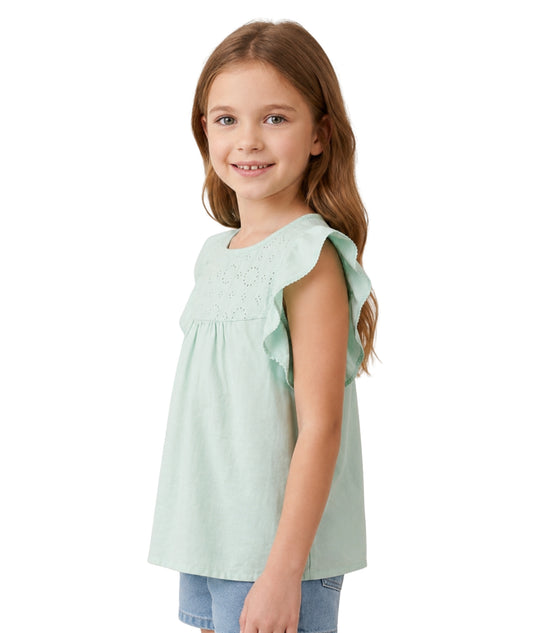 KIABI Kids Girls Ruffle Sleeves T-Shirt