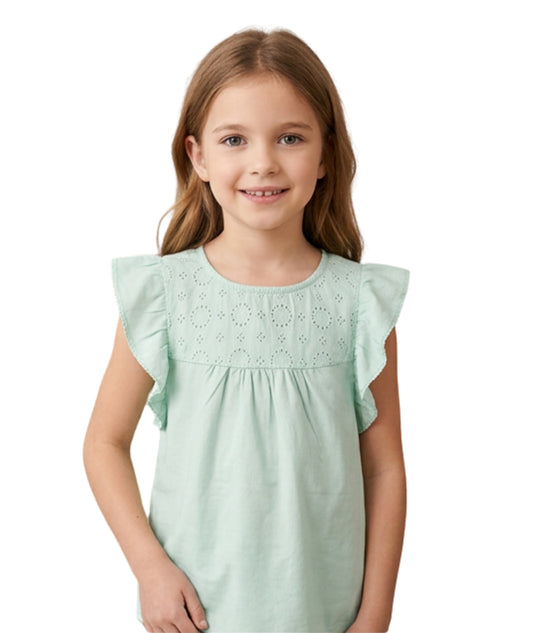 KIABI Kids Girls Ruffle Sleeves T-Shirt
