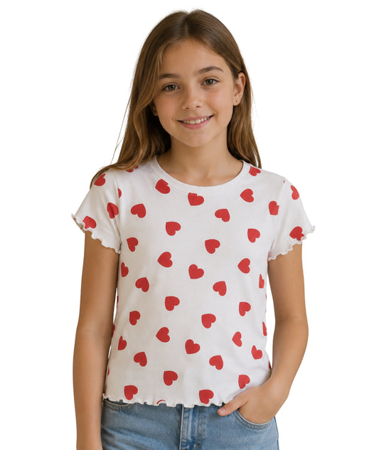 KIABI Kids Girls Heart Printed T-Shirt