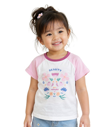 KIABI Baby Girls Flowers Design T-Shirt