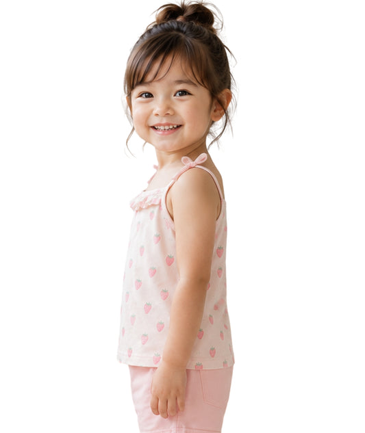 KIABI Baby Girls Strawberry Straps T-Shirt