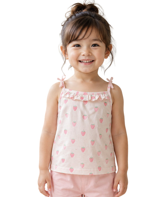 KIABI Baby Girls Strawberry Straps T-Shirt