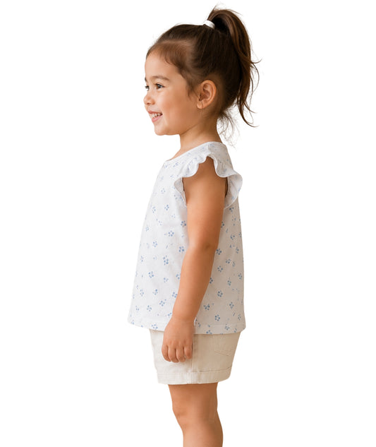 KIABI Baby Girls Ruffled Sleeve T-Shirt