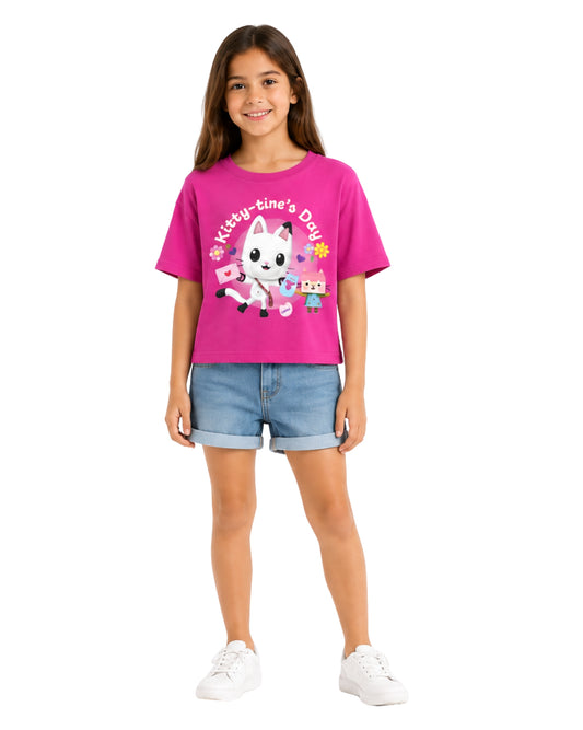 KIABI Girls Cute Kitty T-Shirt