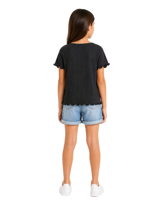 KIABI Girls Ribbed T-Shirt