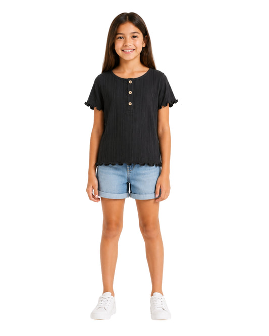KIABI Girls Ribbed T-Shirt