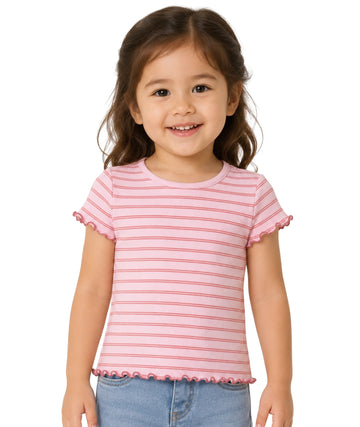 KIABI Kids Girls Stripped Short Sleeve T-Shirt