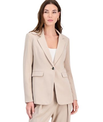 BAR III Women Crepe One-Button Blazer