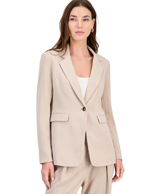 BAR III Women Crepe One-Button Blazer