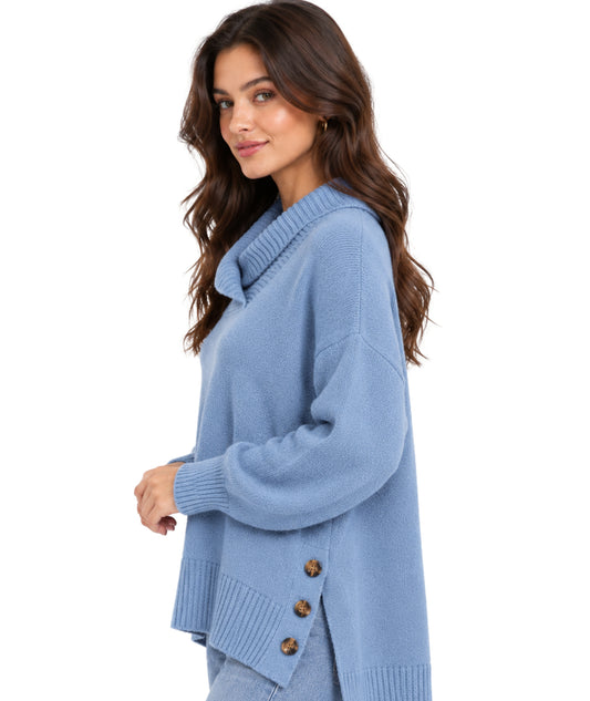 STYLE 7 CO Women Cowl Neck Sweater
