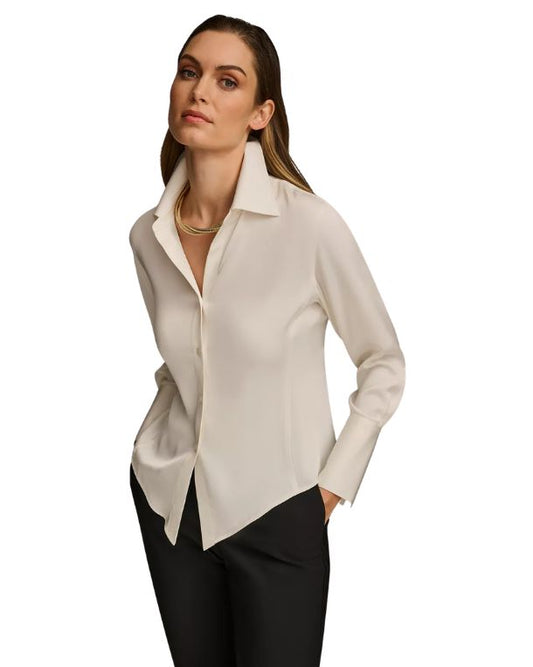 DONNA KARAN Women Classic Satin Shirt