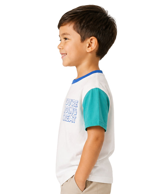 KIABI Kids Boys Designed Sleeves T-Shirt