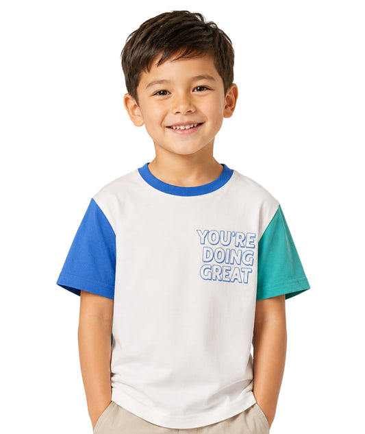 KIABI Kids Boys Designed Sleeves T-Shirt