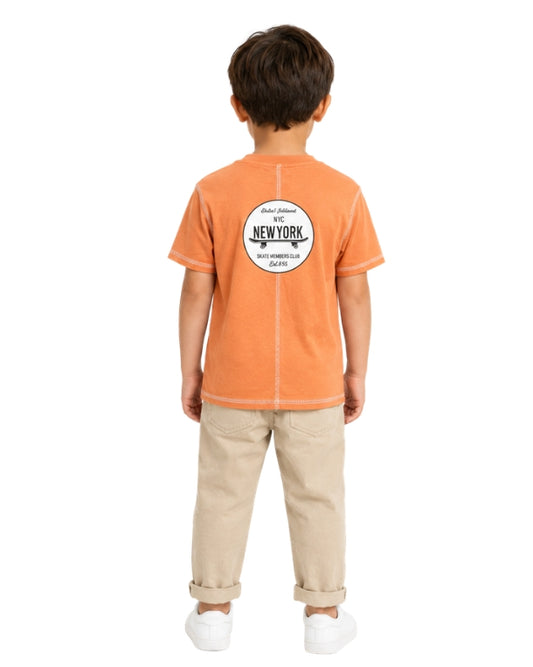 KIABI Boys Small New York Skate Graphic On The Chest T-Shirt