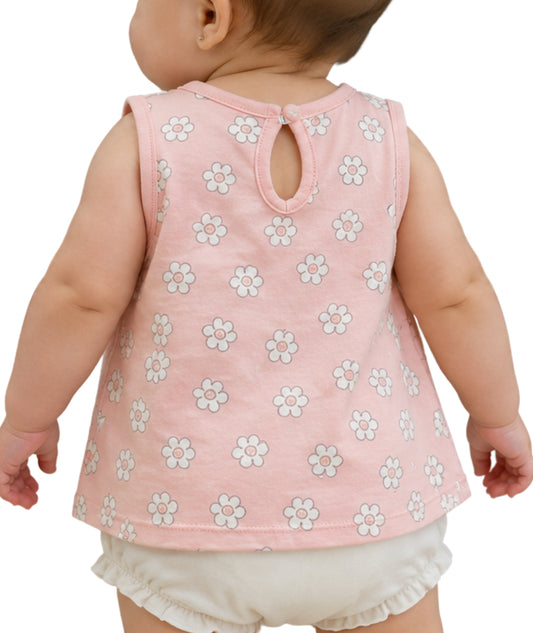KIABI Baby Girls Floral Sleeveless T-Shirt