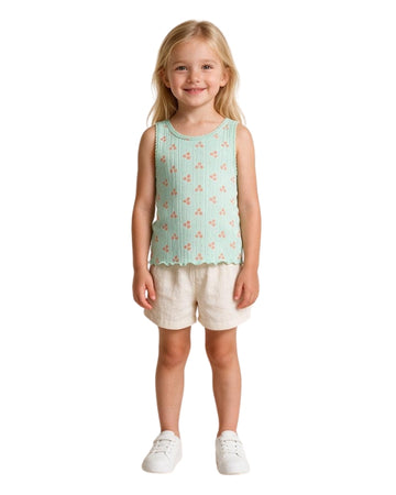 KIABI Girls  Coral Floral T-Shirt